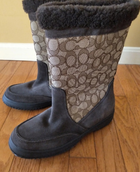 Coach Sherman Signature "C" Suede Boots NWT - Picture 2 of 6